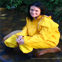 Outdoor heavy duty polyester raincoat